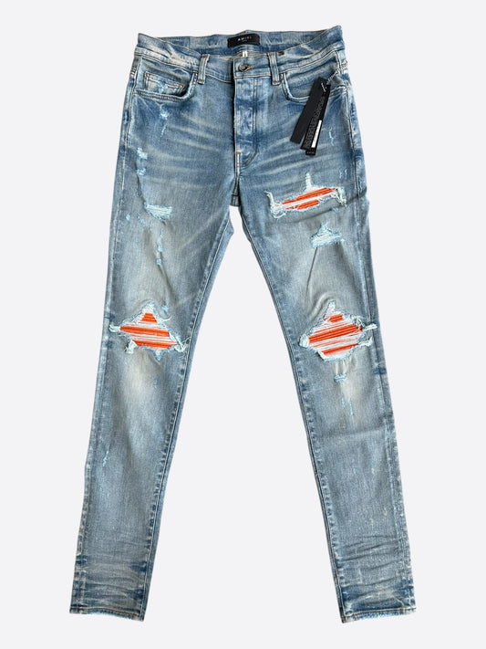 Amiri Clay Indigo & Orange Patch MX1 Jeans