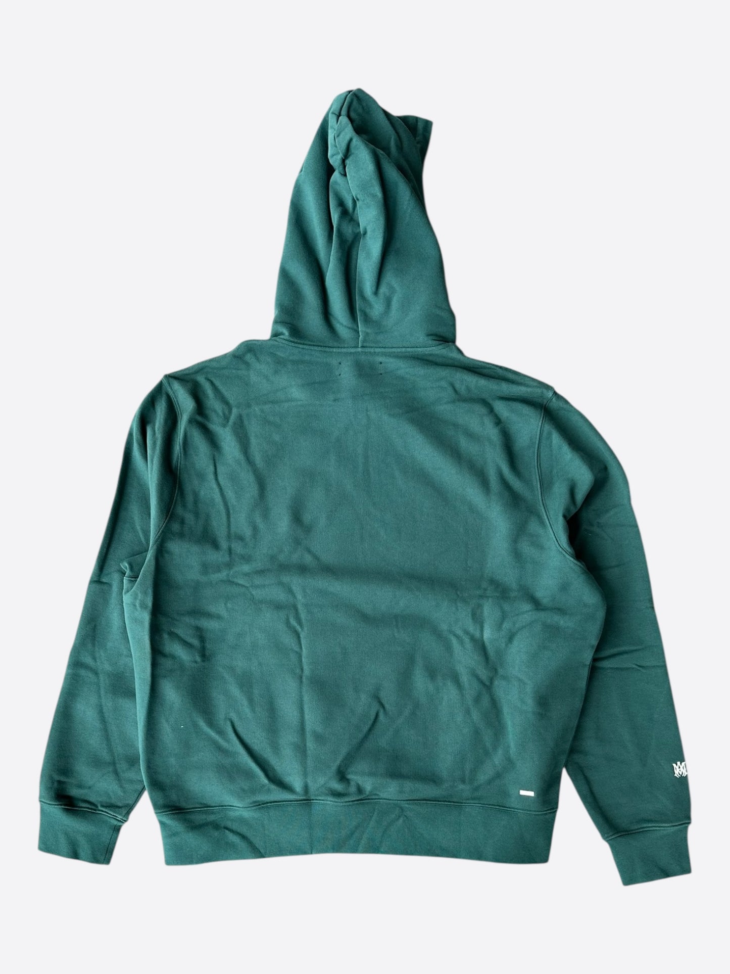 Amiri Green & White Staggered Logo Hoodie
