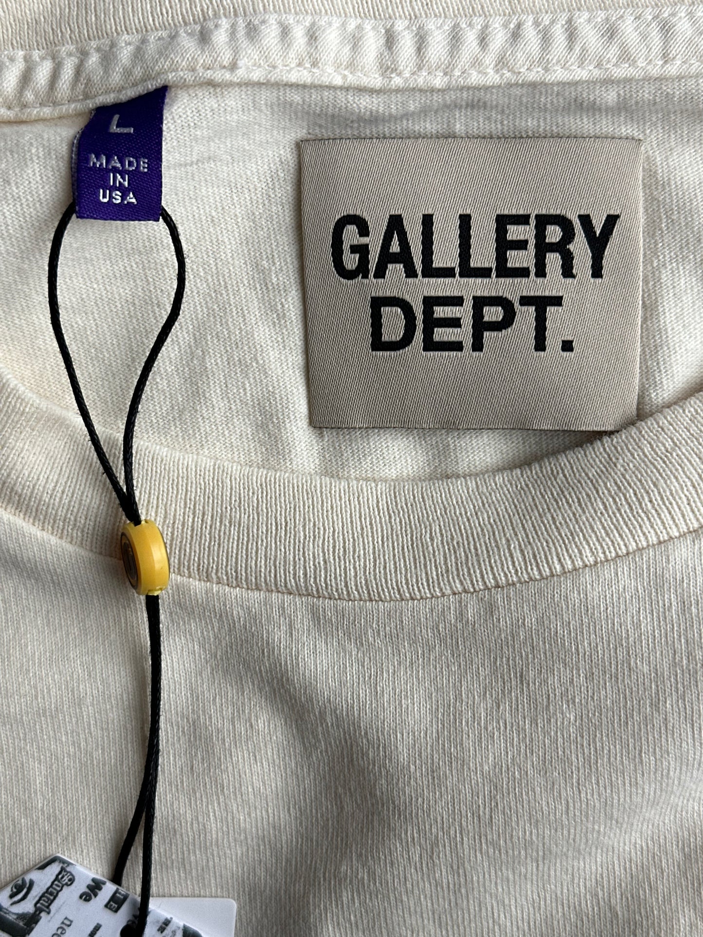 Gallery Dept Cream & Blue Dept Logo T-Shirt