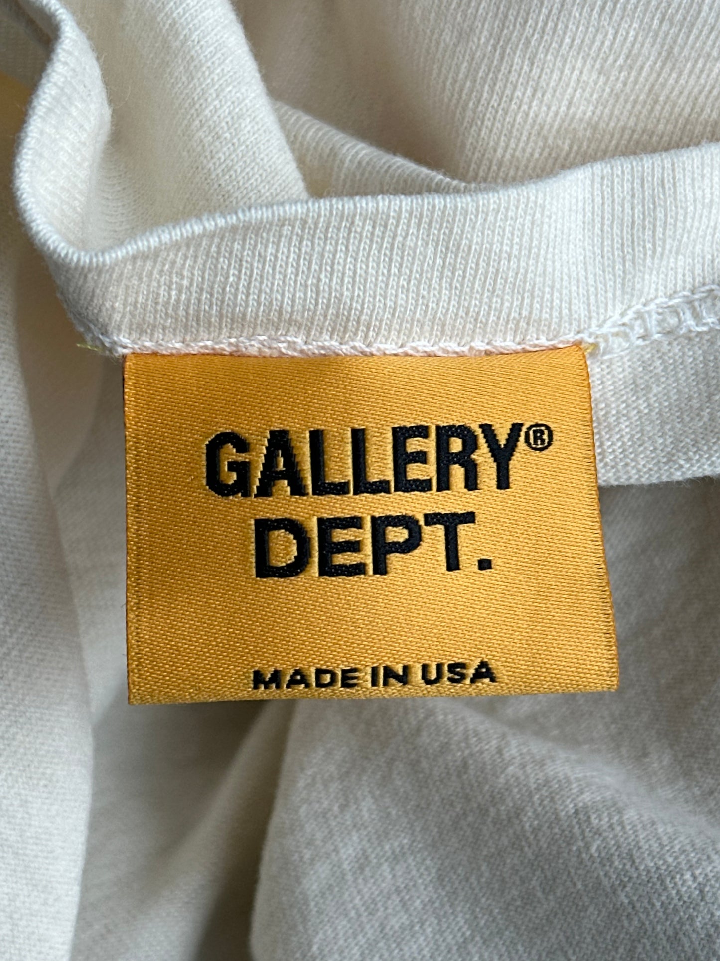 Gallery Dept Cream & Blue Dept Logo T-Shirt