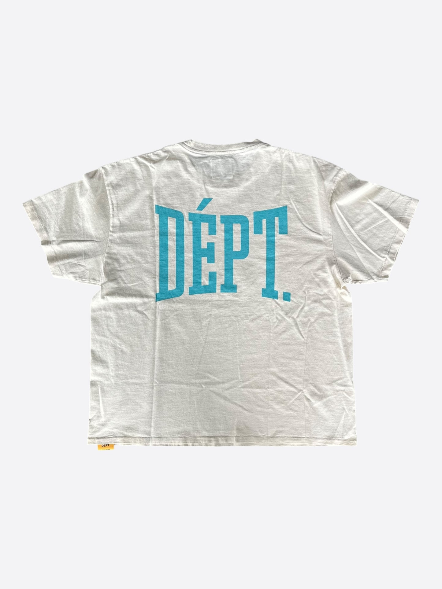 Gallery Dept Cream & Blue Dept Logo T-Shirt