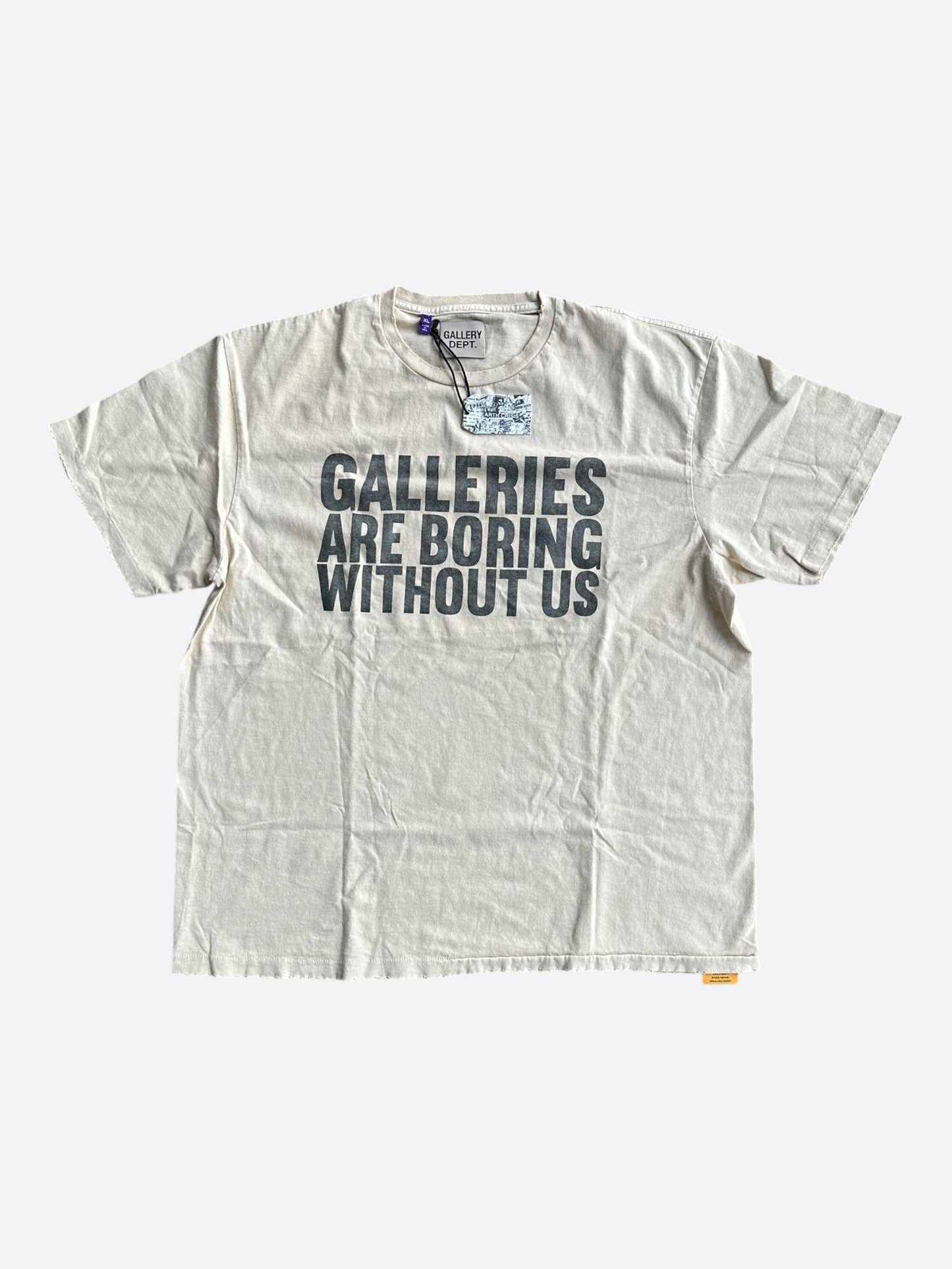 Gallery Dept Antique White & Black Boring Logo T-Shirt