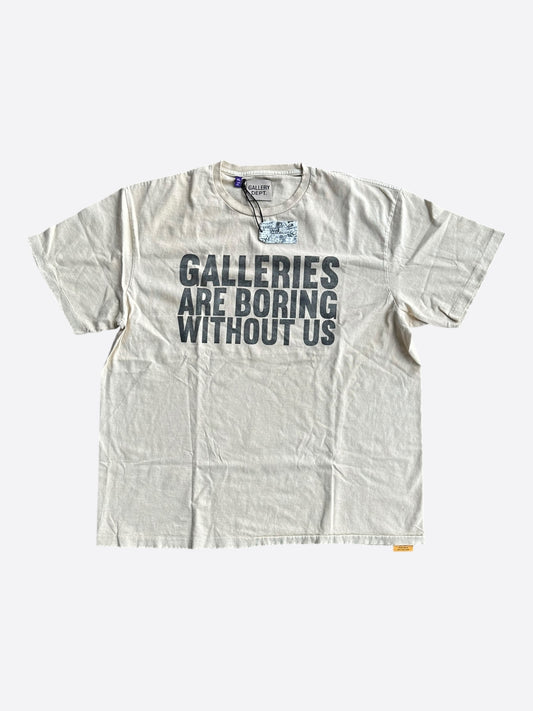 Gallery Dept Antique White & Black Boring Logo T-Shirt