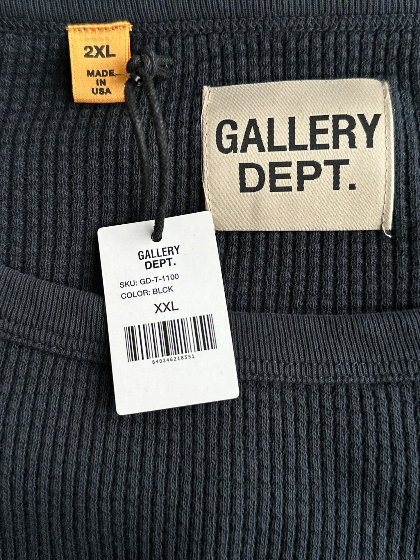 Gallery Dept Black & White Logo Thermal Longsleeve T-Shirt