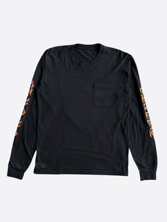 Chrome Hearts Black & Yellow Dagger Logo Longsleeve T-Shirt