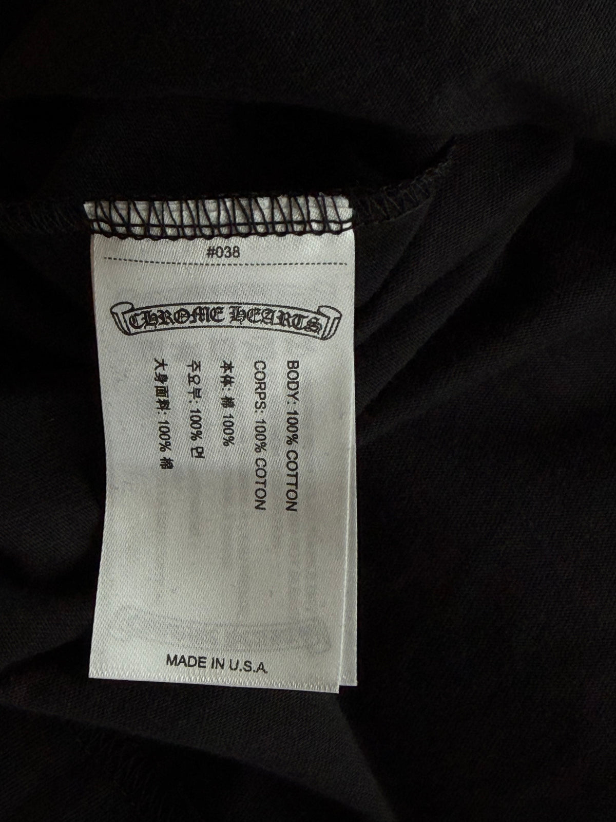 Chrome Hearts Black & White Scroll Logo Longsleeve T-Shirt