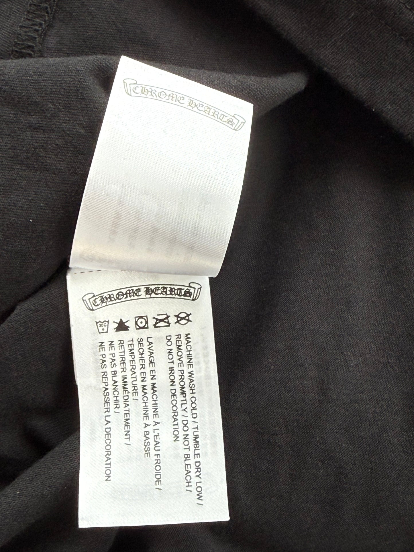Chrome Hearts Black & White Scroll Logo Longsleeve T-Shirt