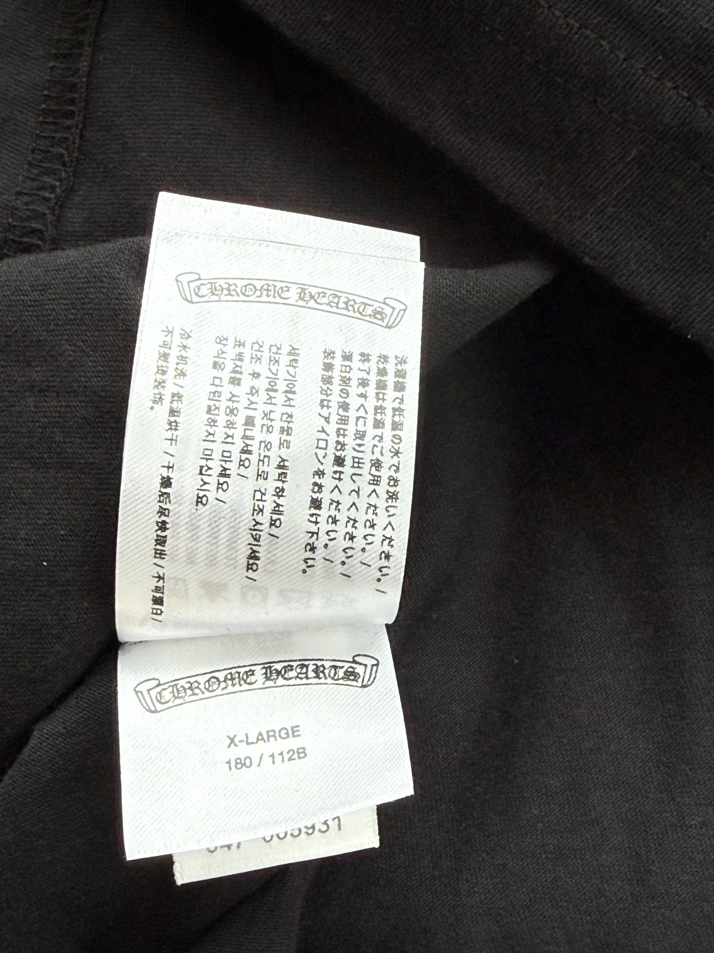 Chrome Hearts Black & White Scroll Logo Longsleeve T-Shirt