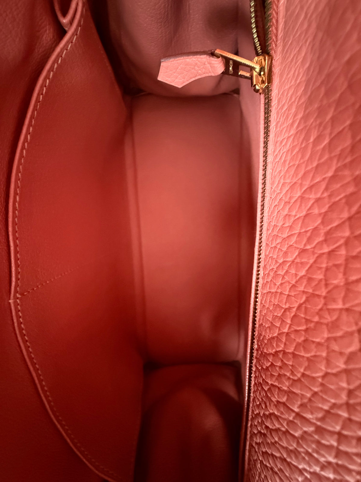 Hermes Pink Salmon Clemence & Gold Hardware Kelly 32