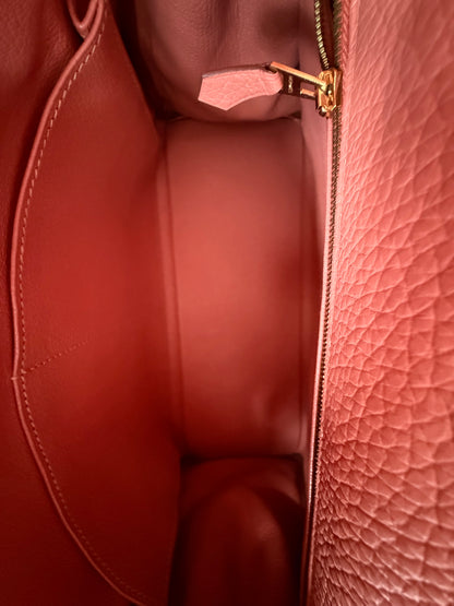 Hermes Pink Salmon Clemence & Gold Hardware Kelly 32