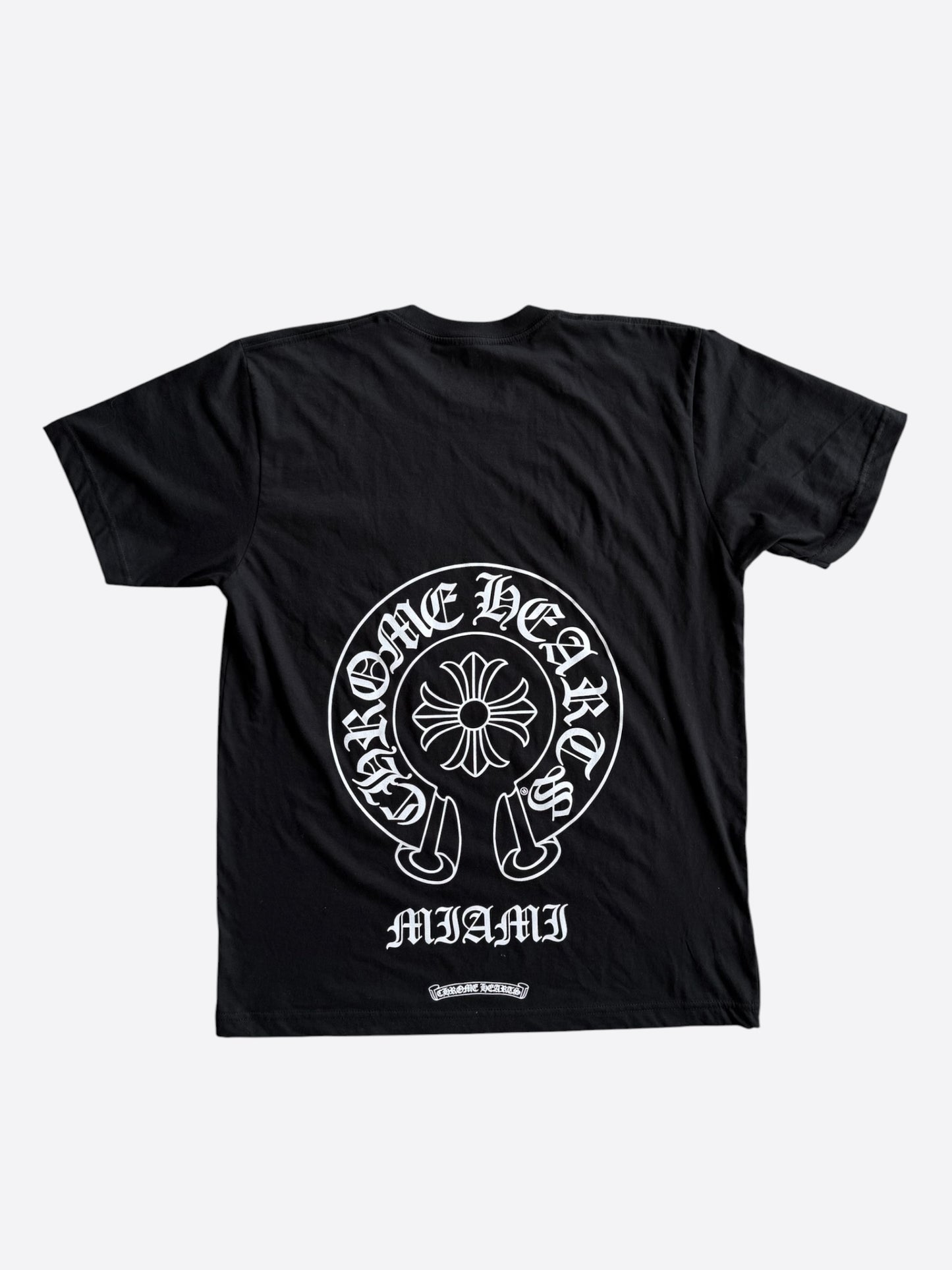 Chrome Hearts Black & White Miami Horseshoe Logo T-Shirt