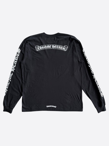 Chrome Hearts Black & White Scroll Logo Longsleeve T-Shirt