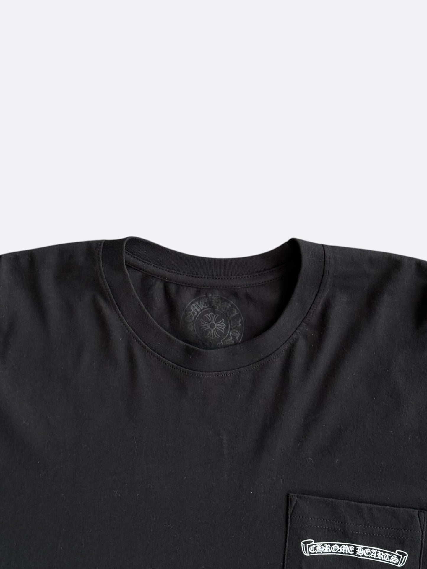 Chrome Hearts Black & White Scroll Logo Longsleeve T-Shirt
