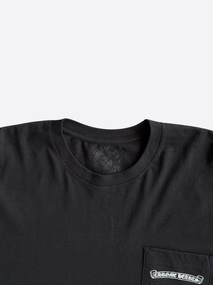 Chrome Hearts Black & White Scroll Logo Longsleeve T-Shirt