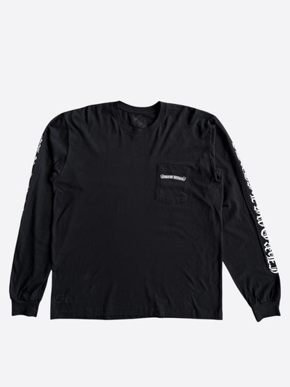 Chrome Hearts Black & White Scroll Logo Longsleeve T-Shirt