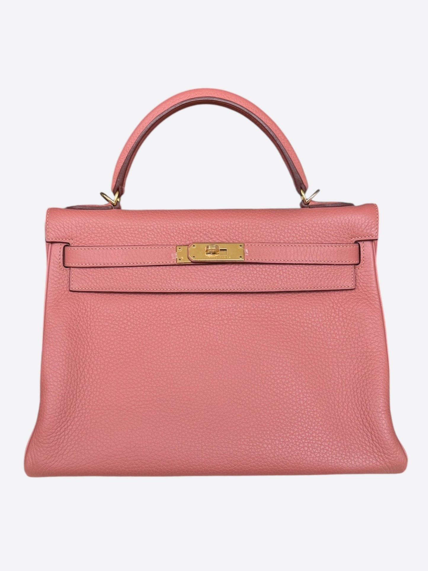 Hermes Pink Salmon Clemence & Gold Hardware Kelly 32