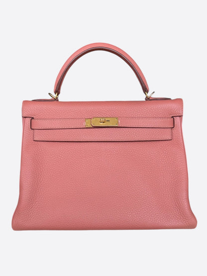 Hermes Pink Salmon Clemence & Gold Hardware Kelly 32