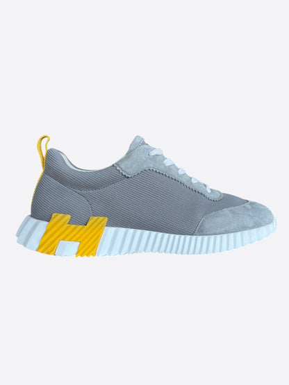 Hermes Grey & Yellow Bouncing Sneakers