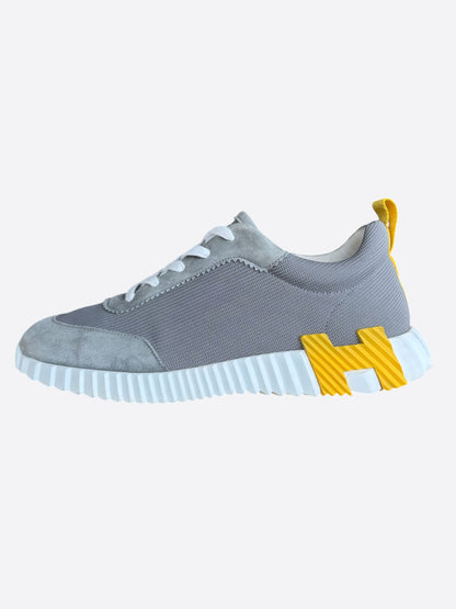 Hermes Grey & Yellow Bouncing Sneakers