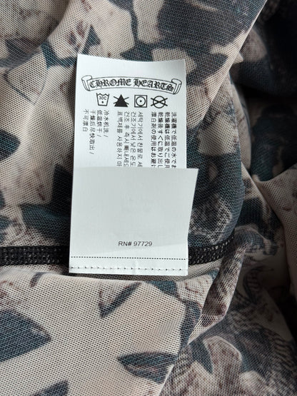 Chrome Hearts Brown All Over Cross Print Mesh Mini Dress