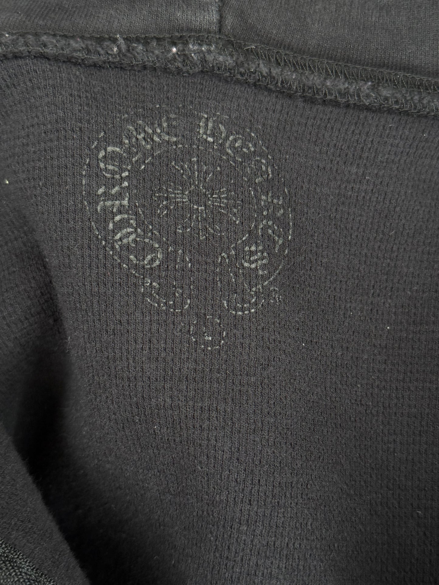Chrome Hearts Black & White Malibu Cross Logo Zip Up Thermal Hoodie
