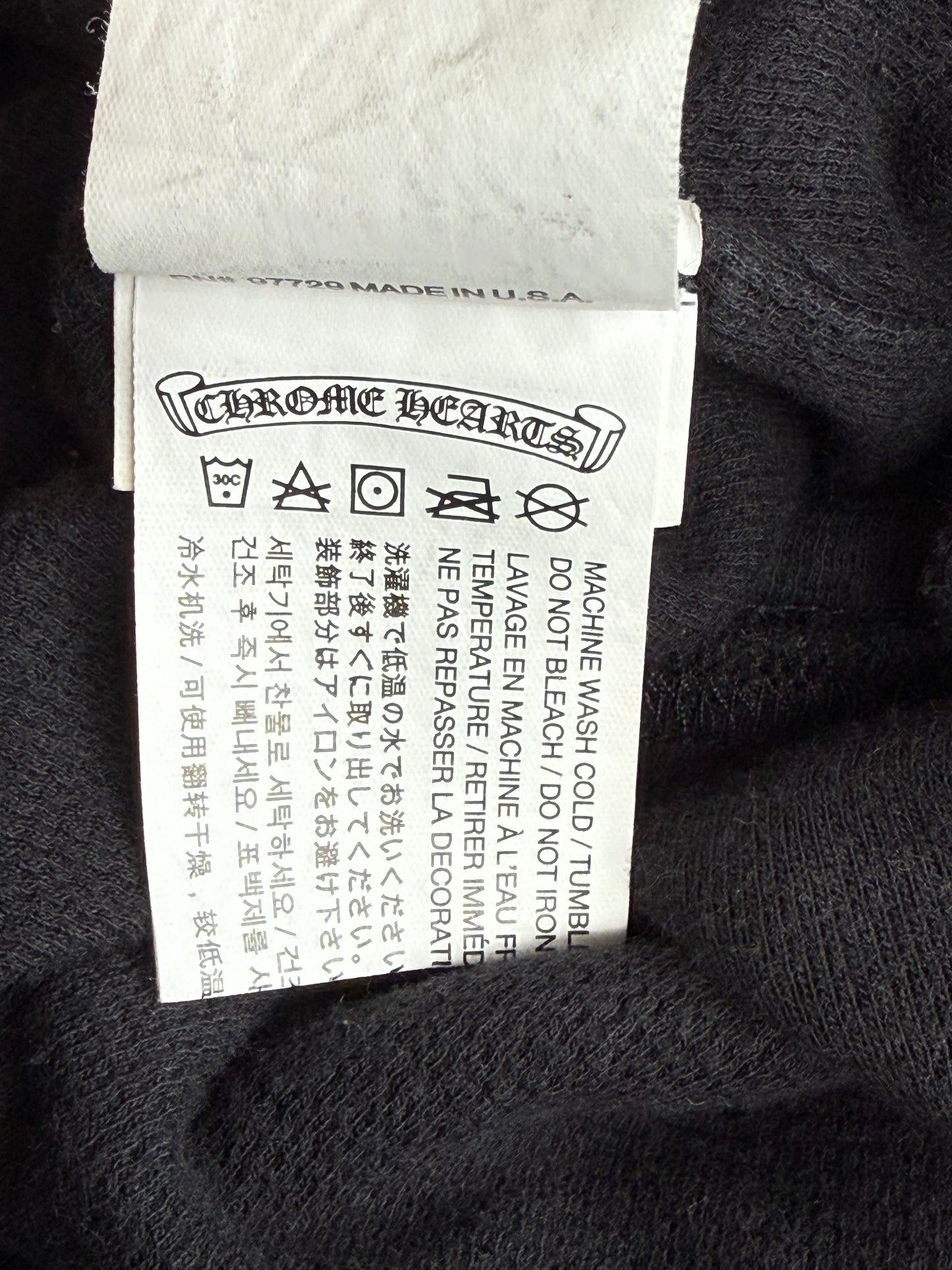 Chrome Hearts Black & White Malibu Cross Logo Zip Up Thermal Hoodie