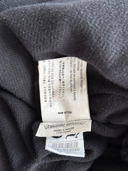 Chrome Hearts Black & White Malibu Cross Logo Zip Up Thermal Hoodie