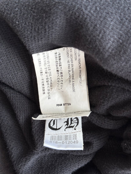 Chrome Hearts Black & White Malibu Cross Logo Zip Up Thermal Hoodie