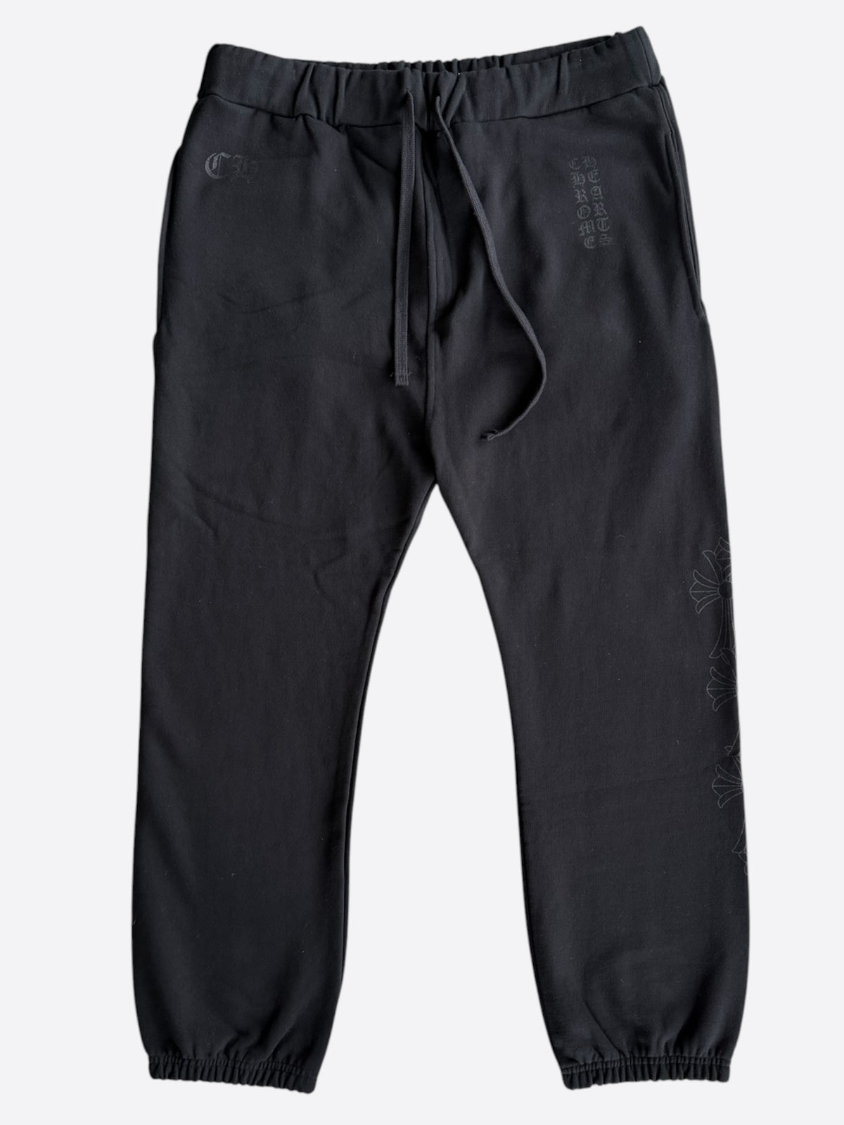 Chrome Hearts Black Tonal Miami Exclusive Logo Sweatpants