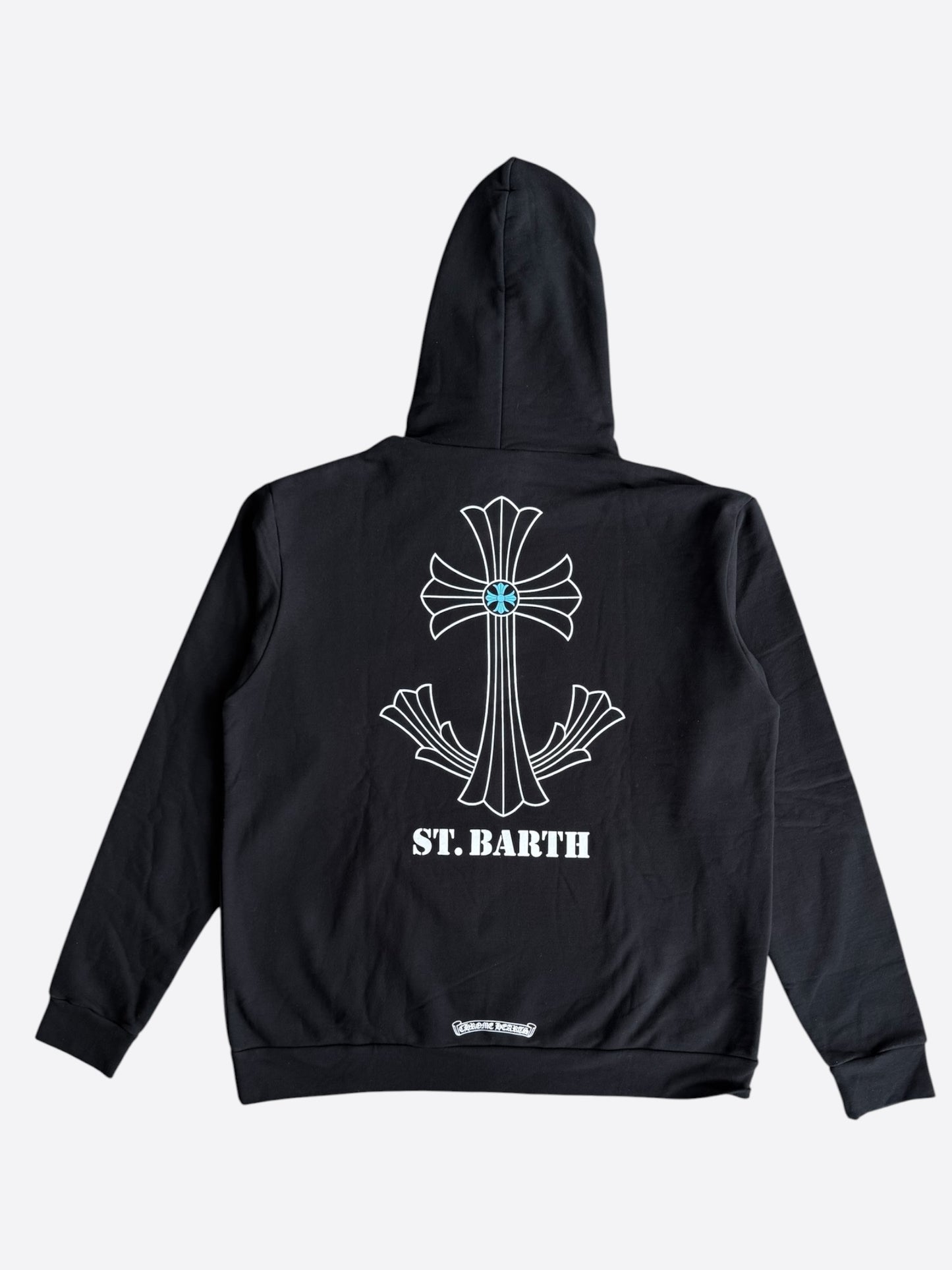 Chrome Hearts Black & White St. Barth Cross Logo Hoodie