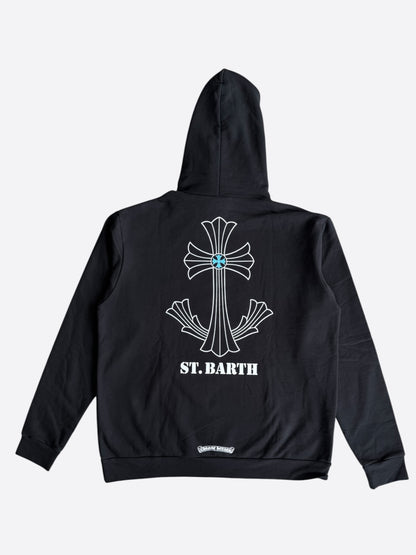 Chrome Hearts Black & White St. Barth Cross Logo Hoodie