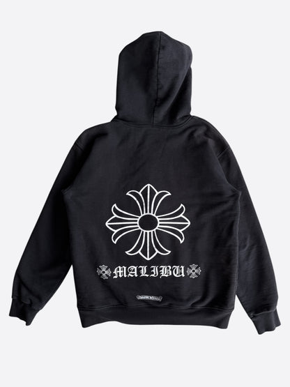 Chrome Hearts Black & White Malibu Cross Logo Zip Up Thermal Hoodie