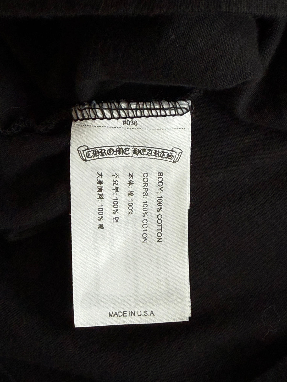 Chrome Hearts Black & White Neck Logo T-Shirt