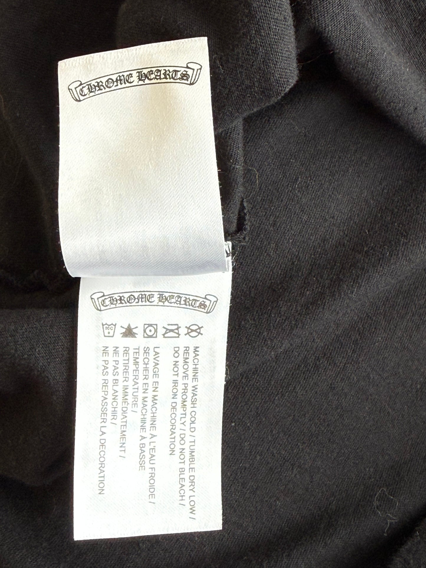 Chrome Hearts Black & White Neck Logo T-Shirt