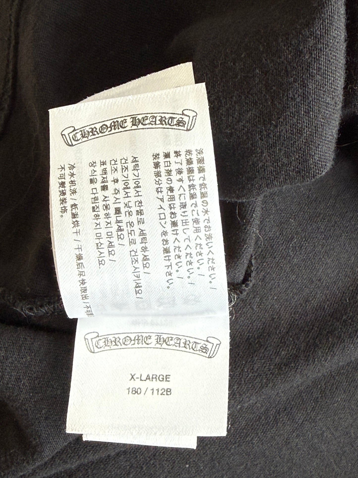 Chrome Hearts Black & White Neck Logo T-Shirt