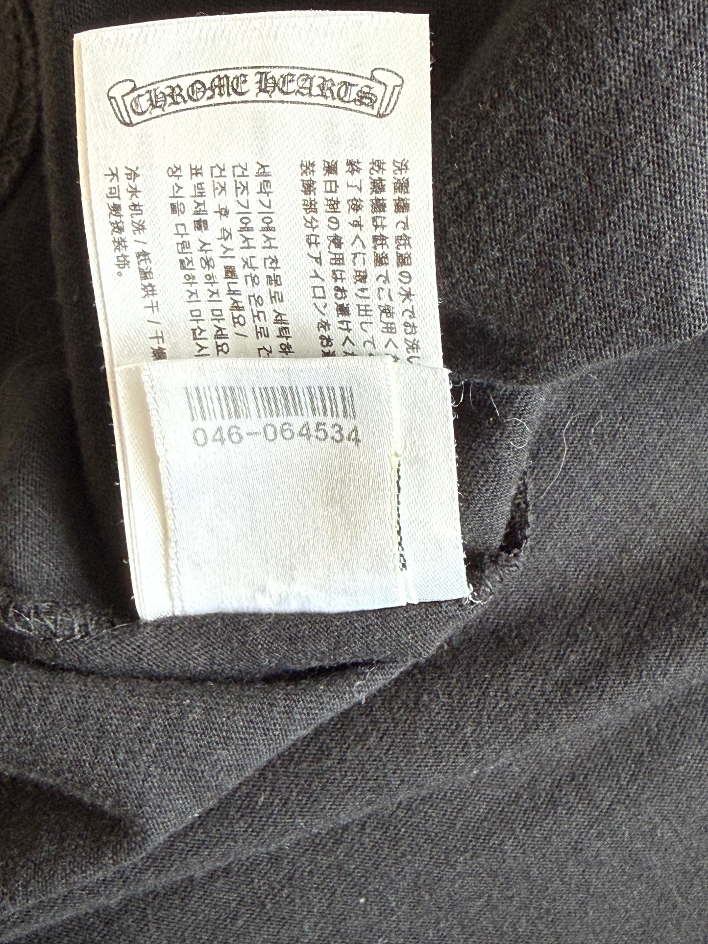 Chrome Hearts Black & White Neck Logo T-Shirt