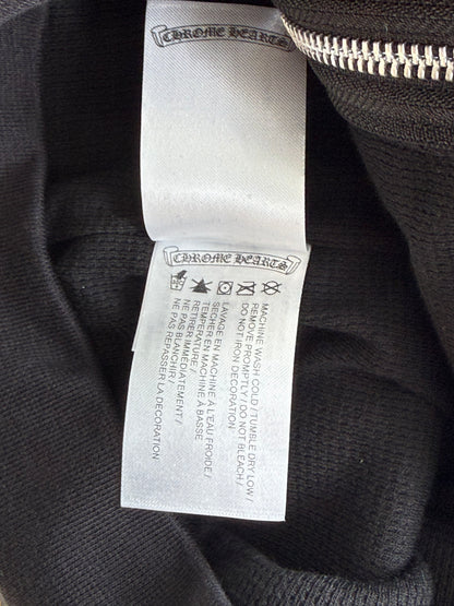 Chrome Hearts Black & White Script Logo Thermal Zip Up Hoodie