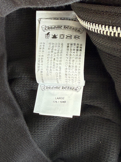 Chrome Hearts Black & White Script Logo Thermal Zip Up Hoodie