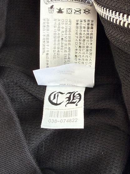 Chrome Hearts Black & White Script Logo Thermal Zip Up Hoodie