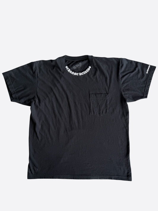 Chrome Hearts Black & White Neck Logo T-Shirt