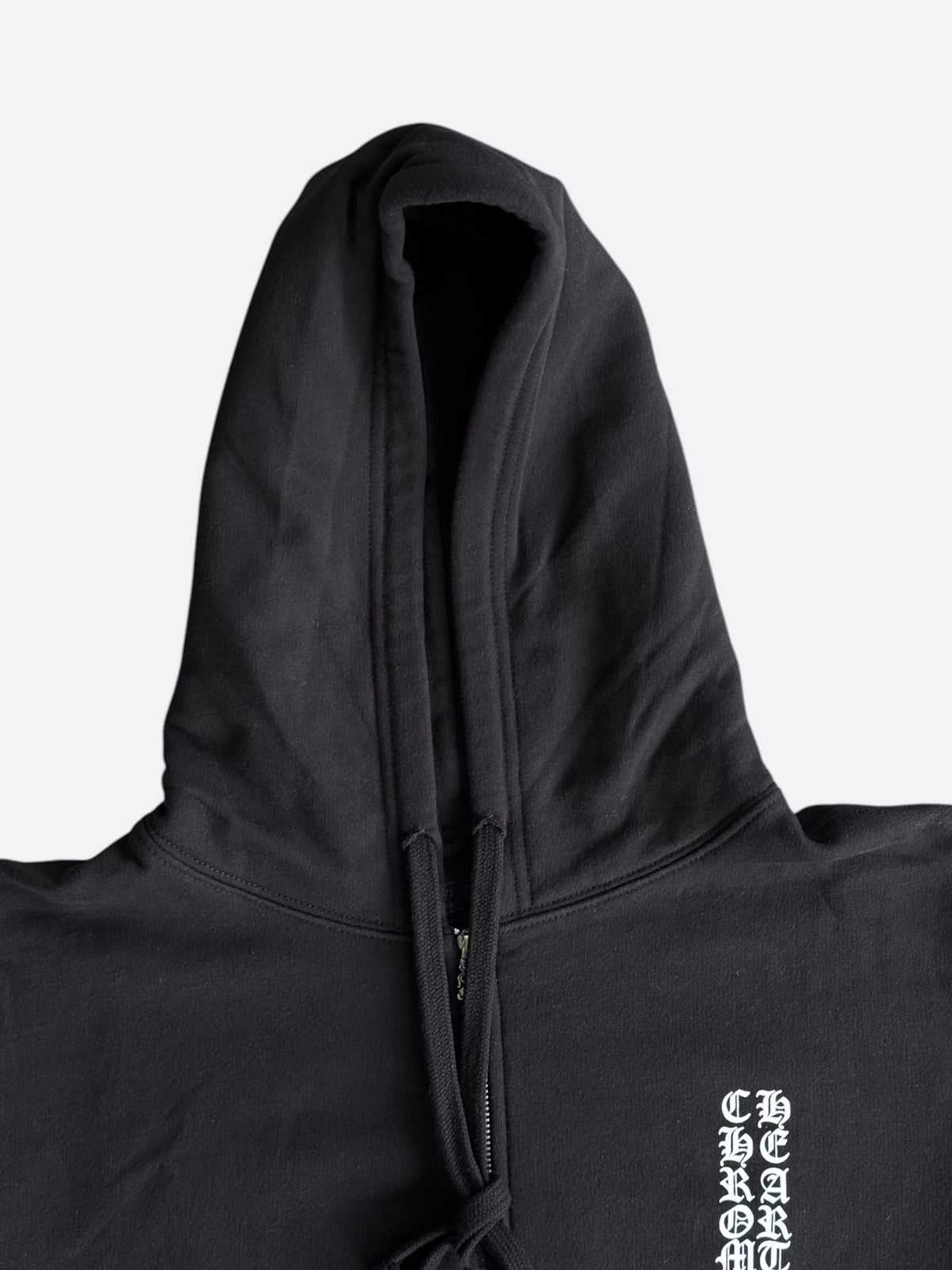 Chrome Hearts Black & White Script Logo Thermal Zip Up Hoodie
