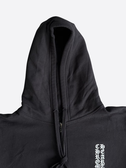 Chrome Hearts Black & White Script Logo Thermal Zip Up Hoodie