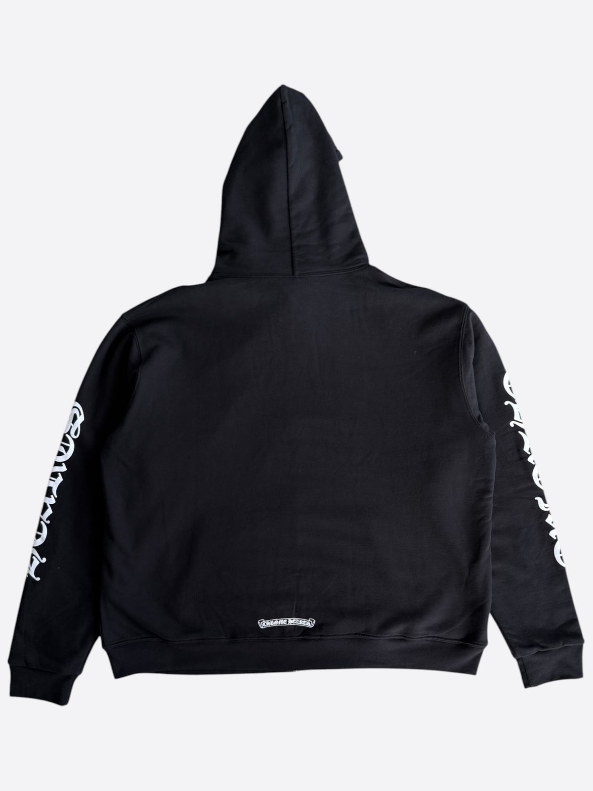 Chrome Hearts Black & White Script Logo Thermal Zip Up Hoodie