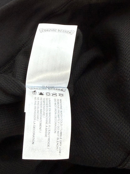 Chrome Hearts Black & White Script Logo Thermal Zip Up Hoodie