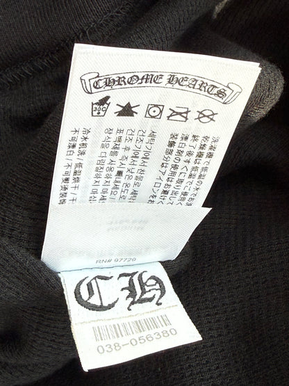 Chrome Hearts Black & White Script Logo Thermal Zip Up Hoodie