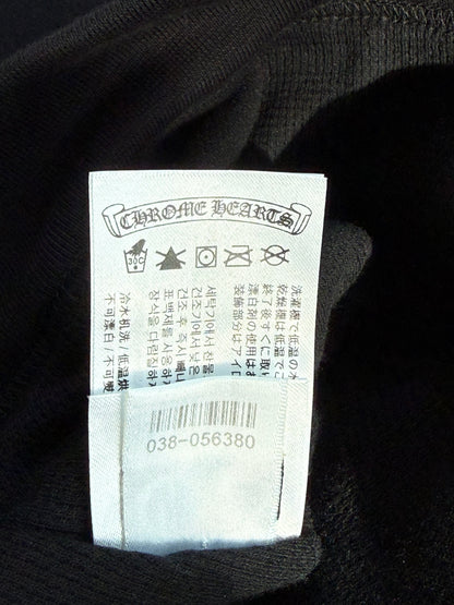 Chrome Hearts Black & White Script Logo Thermal Zip Up Hoodie