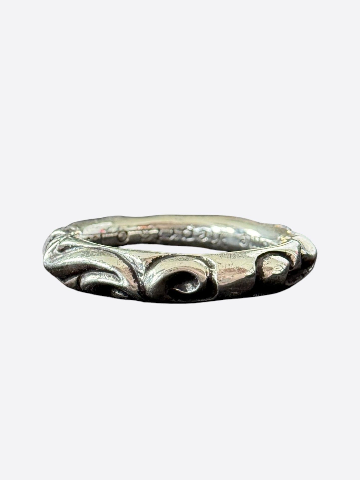 Chrome Hearts Silver Scroll Band Ring