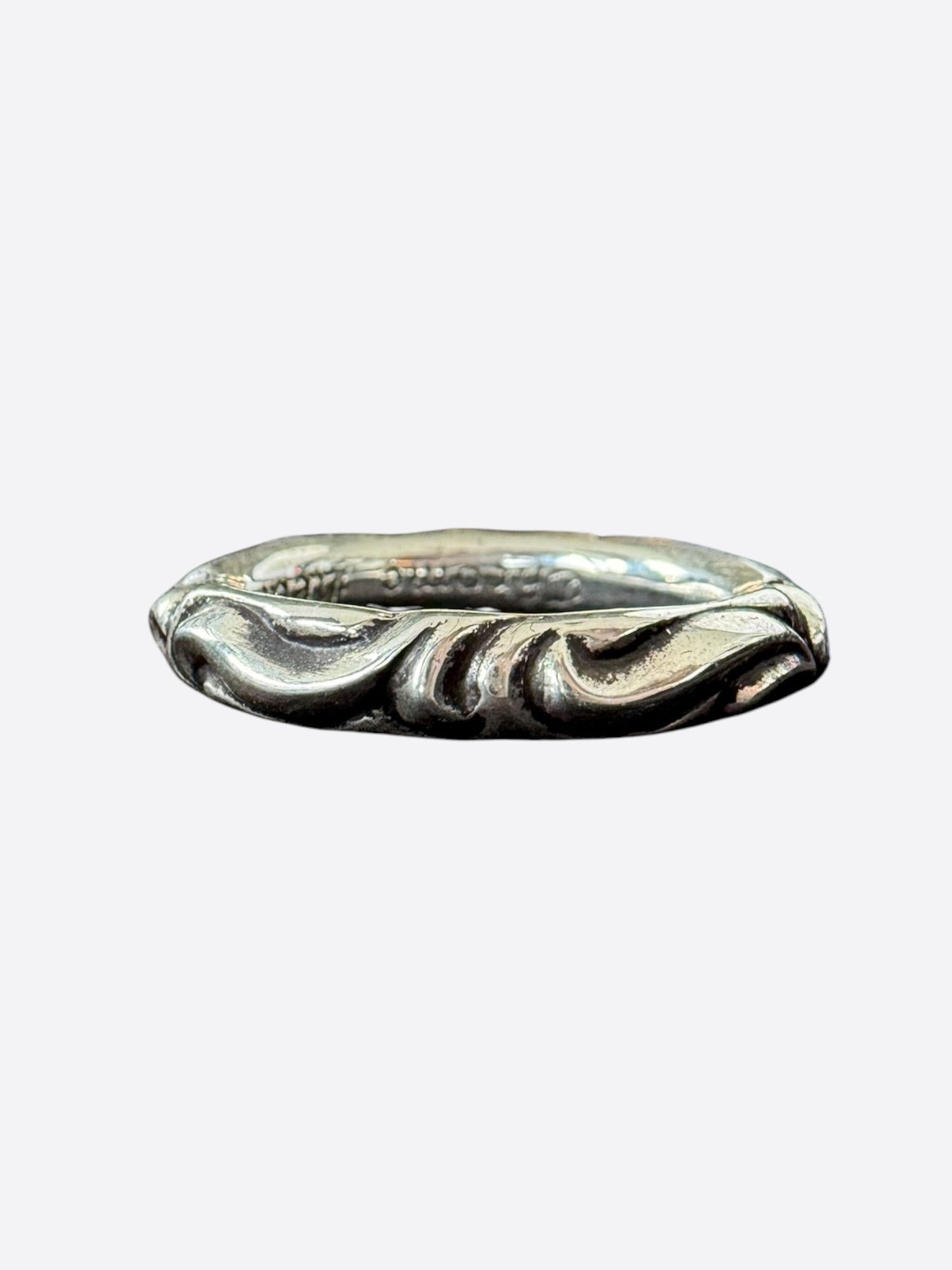 Chrome Hearts Silver Scroll Band Ring