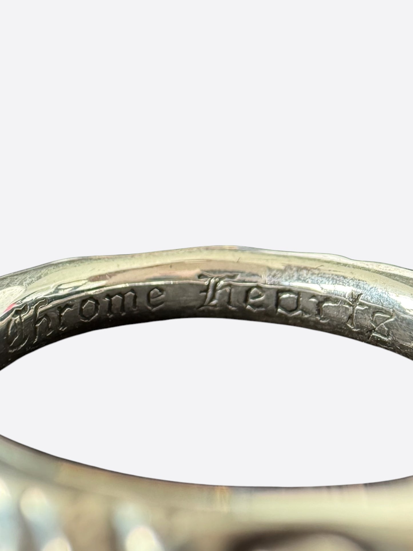 Chrome Hearts Silver Scroll Band Ring