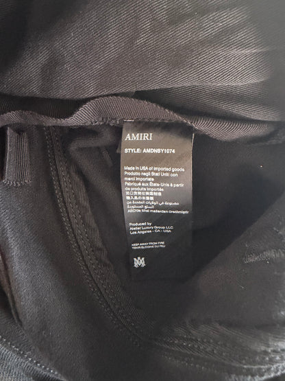 Amiri Black Crystal Hollywood Logo Skinny Jeans